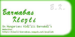 barnabas klezli business card